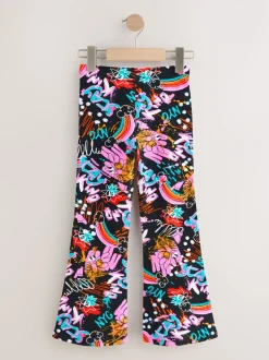 Broeken En Leggings|Next Zwart graffiti - Uitlopende legging (3-16jr)