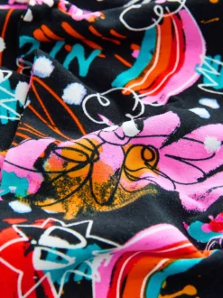Broeken En Leggings|Next Zwart graffiti - Uitlopende legging (3-16jr)
