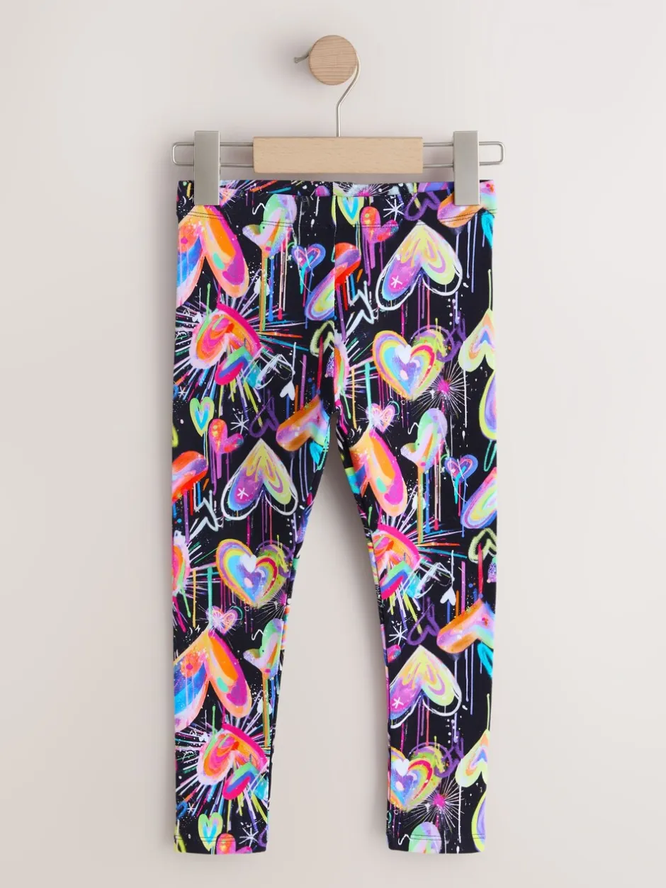 Broeken En Leggings|Next Zwart graffiti hartjes - Legging (3-16 jr)