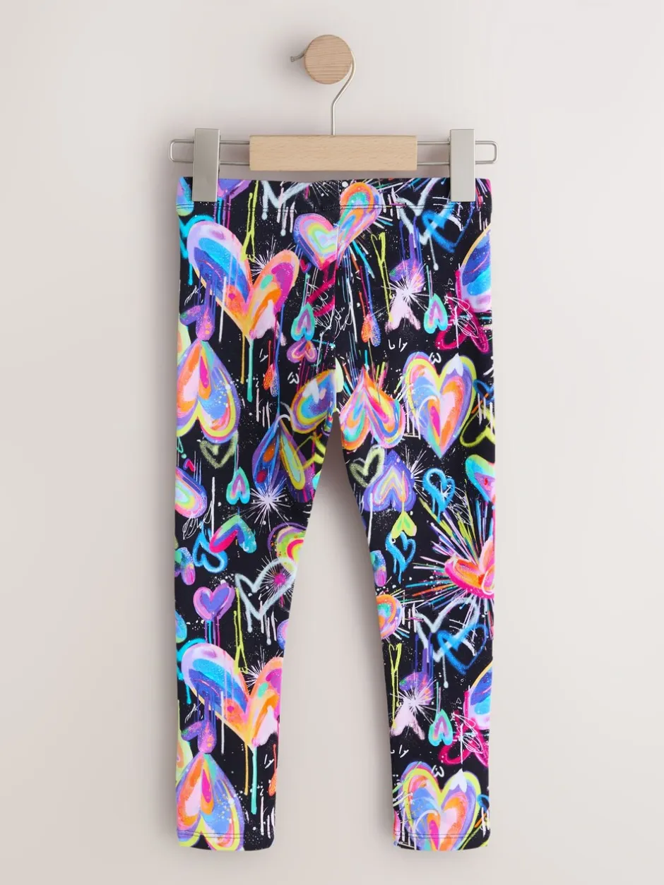 Broeken En Leggings|Next Zwart graffiti hartjes - Legging (3-16 jr)