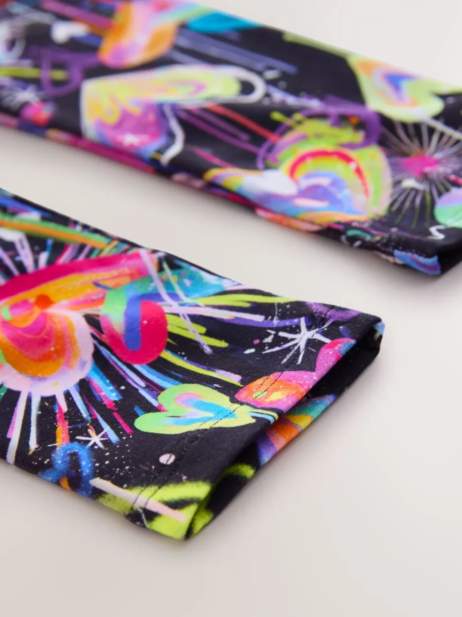 Broeken En Leggings|Next Zwart graffiti hartjes - Legging (3-16 jr)