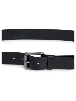 Riemen En Bretels|BOSS - Joris Leren Riem Zwart grijs
