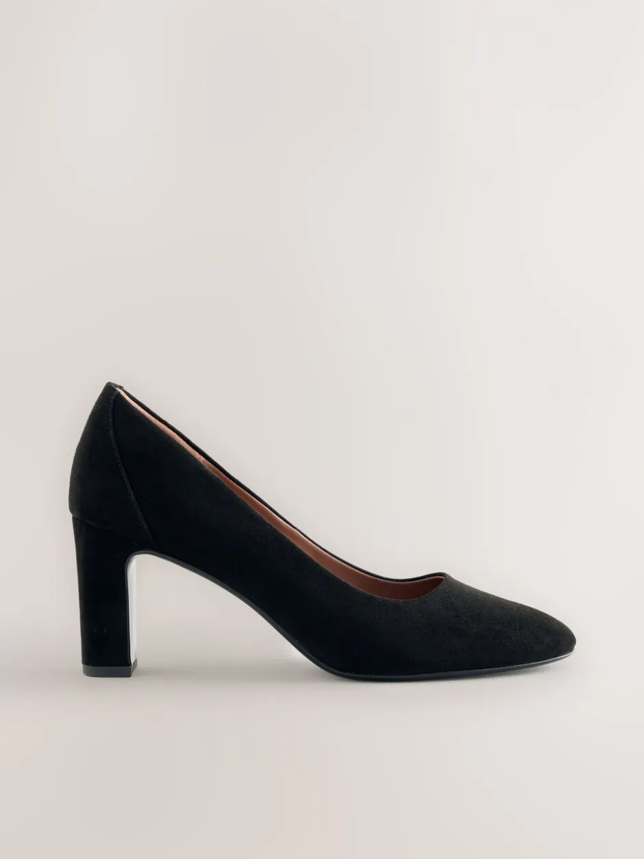 Schoenen Met Hakken|Next - Forever Comfort® Round Toe Block Court Heels Zwart imitatiesuède