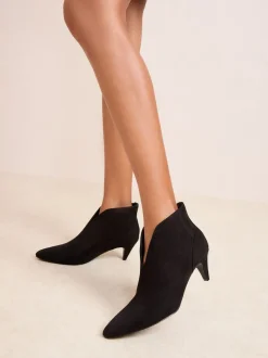 Boots|Friends Like These - nette schoenlaarsjes met halfhoge hak Zwart imitatiesuède