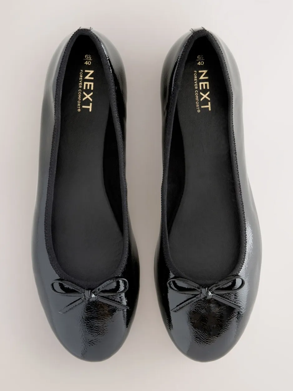 Ruimvallend En Extraruimvallend|Lage Schoenen*Next Zwart lak - Ballerina's met ronde neus