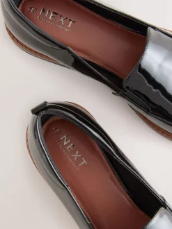 Lage Schoenen*Next - Forever Comfort® Slip On Clean Chunky Sole Loafers Zwart lak