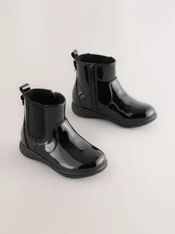 Boots*Next - Leren Chelsea enkellaars Zwart lak