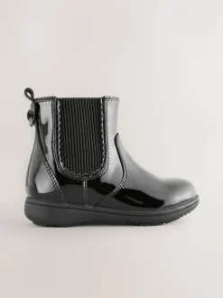 Boots*Next - Leren Chelsea enkellaars Zwart lak