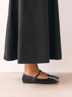 Lage Schoenen|Next - Mary Jane-schoenen met vierkante neus Zwart lak