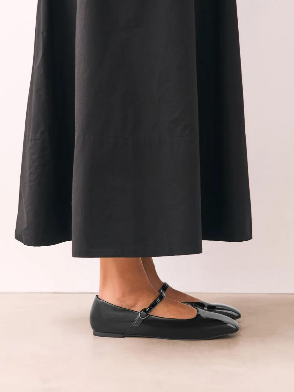 Lage Schoenen|Next - Mary Jane-schoenen met vierkante neus Zwart lak