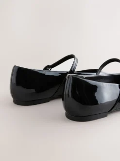 Lage Schoenen|Next - Mary Jane-schoenen met vierkante neus Zwart lak