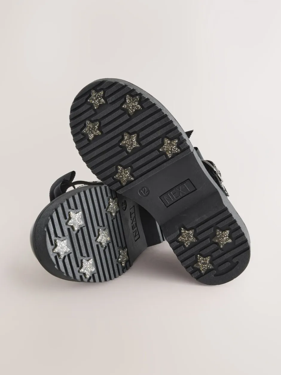 Schoolkleding|Next - Mary Jane-schoolschoenen met strik en dikke zool Zwart lak