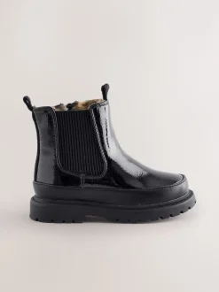 Boots|Next - Wijde Chelsea enkellaars Zwart lak