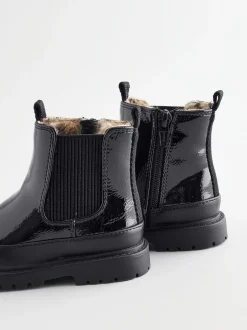 Boots|Next - Wijde Chelsea enkellaars Zwart lak