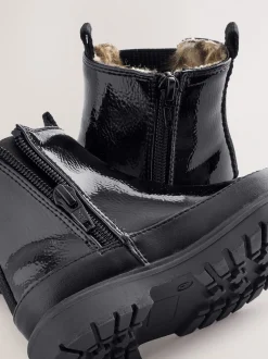 Boots|Next - Wijde Chelsea enkellaars Zwart lak