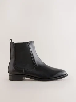 Ruimvallend En Extraruimvallend|Boots*Next Zwart leer - Forever Comfort® Chelsea-enkellaarzen
