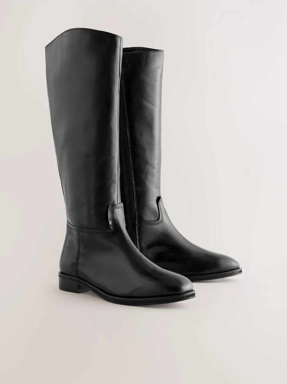 Boots|Next Zwart leer - Forever Comfort® Regular Foot with Wide Calf Riding Boots