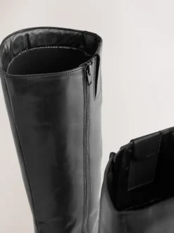 Boots|Next Zwart leer - Forever Comfort® Regular Foot with Wide Calf Riding Boots