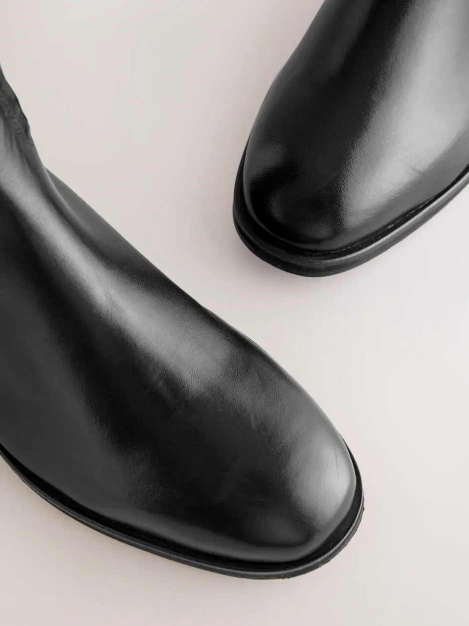 Boots|Next Zwart leer - Forever Comfort® Regular Foot with Wide Calf Riding Boots