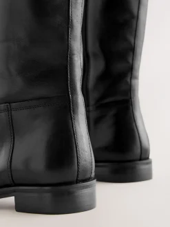 Ruimvallend En Extraruimvallend|Boots*Next - Forever Comfort® platte rijlaarzen Zwart leer