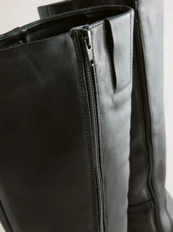 Boots*Next - Forever Comfort® kniehoge laarzen met hardware trim Zwart leer