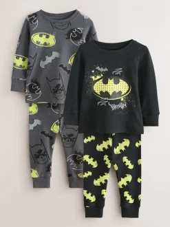 Pyjama's|Nachtkleding En Pyjama's|Next Zwart met Batman - Gelicentieerde knusse pyjama's 2 pack (9mnd -10jr)