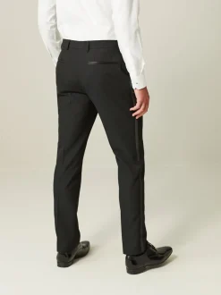 Smokings En Feestkleding|Next Zwart met bies - Tailored fit - Pantalon in smokingstijl