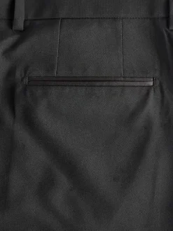 Smokings En Feestkleding|Next Zwart met bies - Tailored fit - Pantalon in smokingstijl