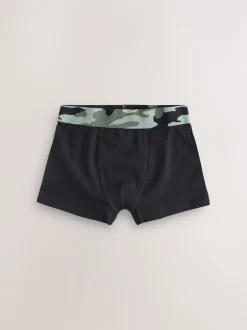 Ondergoed|Next - Verpakking van 5 boxers (2-16jr) Zwart met camouflage tailleband
