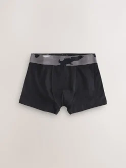 Ondergoed|Next - Verpakking van 5 boxers (2-16jr) Zwart met camouflage tailleband