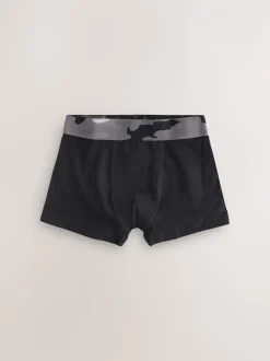Ondergoed|Next - Verpakking van 5 boxers (2-16jr) Zwart met camouflage tailleband