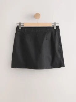 Rokken*Next Zwart met coating - Denim minirok