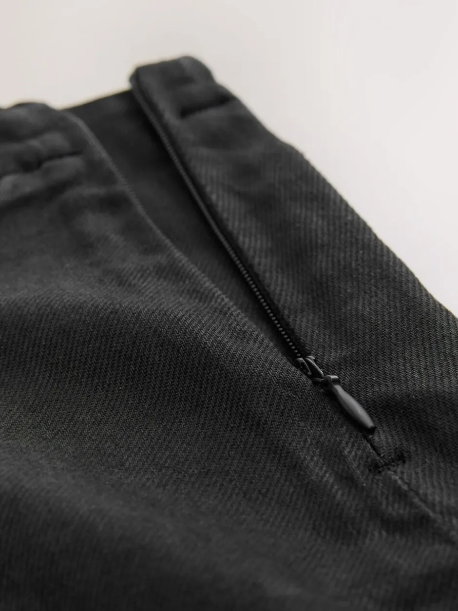 Rokken*Next Zwart met coating - Denim minirok