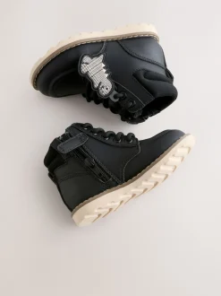 Boots*Next - Veterlaarzen Zwart met dinosaurus