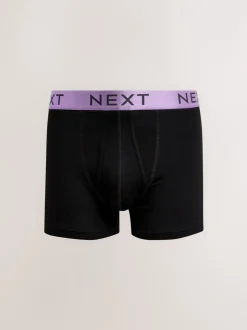 Ondergoed|Ondergoed|Next Zwart met felgekleurde glanzende taillebanden - Standaard - 10 Boxershorts zonder plooi