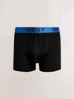 Ondergoed|Ondergoed|Next Zwart met felgekleurde glanzende taillebanden - Standaard - 10 Boxershorts zonder plooi