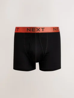 Ondergoed|Ondergoed|Next Zwart met felgekleurde glanzende taillebanden - Standaard - 10 Boxershorts zonder plooi