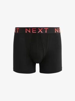 Ondergoed|Ondergoed|Next Zwart met felgekleurde ombré tailleband - Standaard - 10 Boxershorts zonder plooi