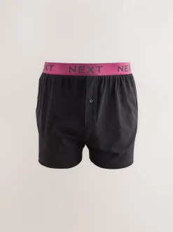 Ondergoed|Ondergoed*Next Zwart met felgekleurde tailleband - Ruimvallende Boxers