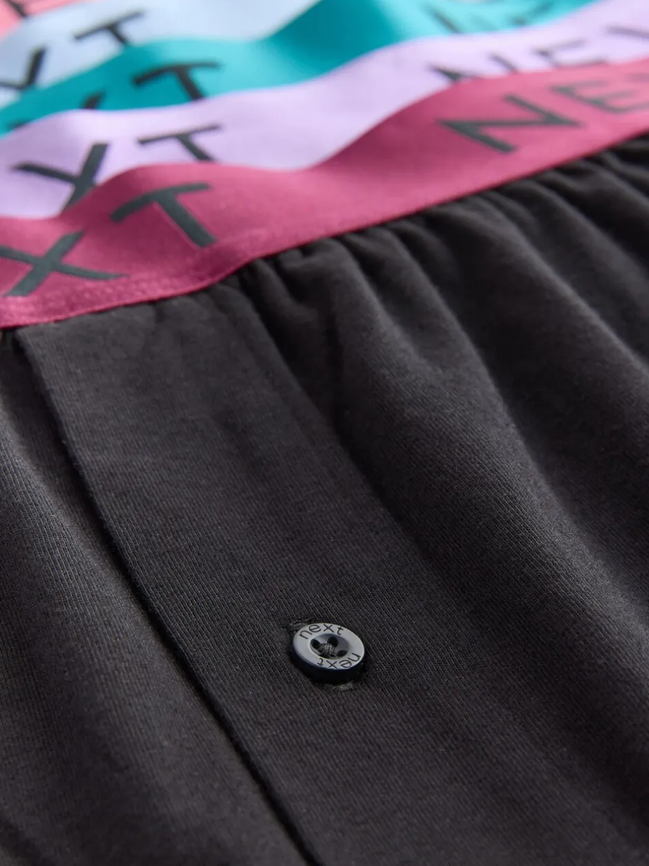 Ondergoed|Ondergoed*Next Zwart met felgekleurde tailleband - Ruimvallende Boxers