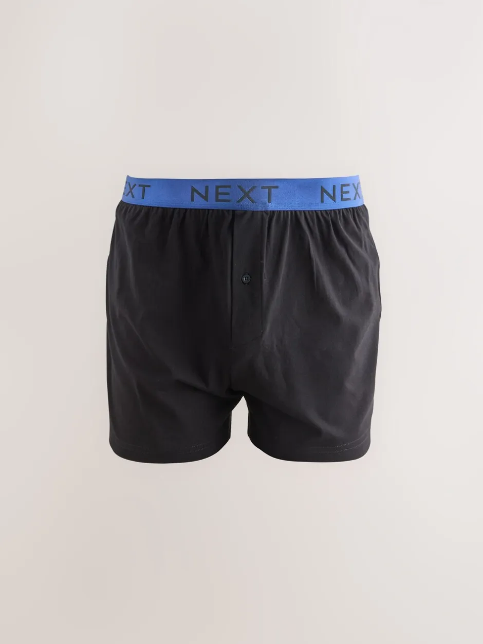 Ondergoed|Ondergoed*Next Zwart met felgekleurde tailleband - Ruimvallende Boxers