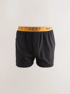 Ondergoed|Ondergoed*Next Zwart met felgekleurde tailleband - Ruimvallende Boxers