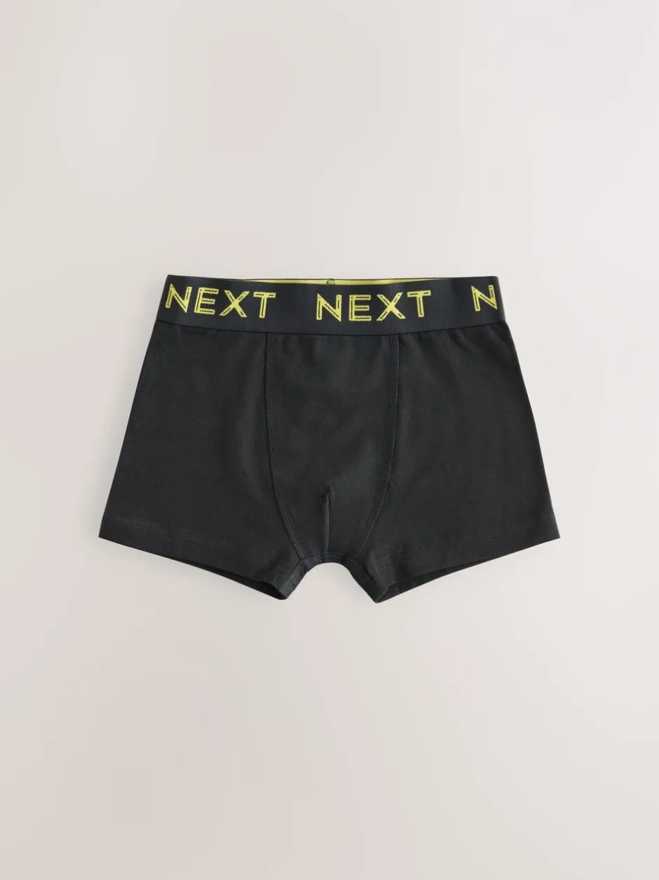 Ondergoed*Next Zwart met gekleurde tailleband - Verpakking van 5 trunks (1,5-16jr)