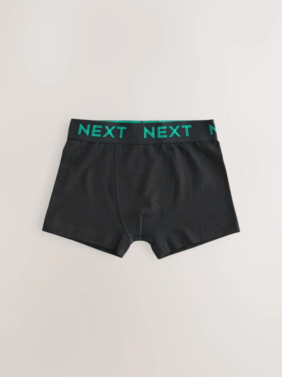 Ondergoed*Next Zwart met gekleurde tailleband - Verpakking van 5 trunks (1,5-16jr)