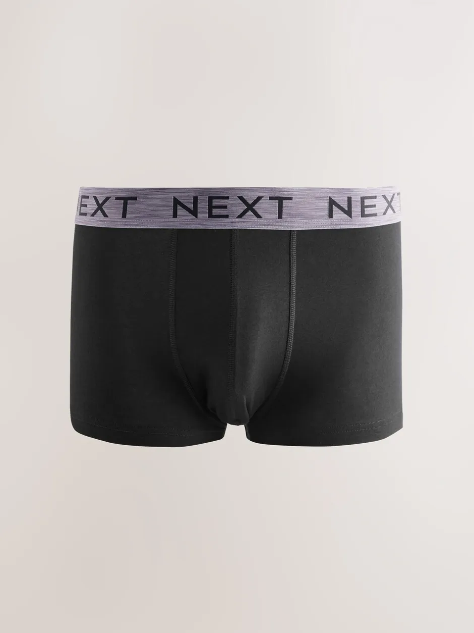 Ondergoed|Ondergoed*Next Zwart met gemêleerde tailleband - 5 Hipsterboxershorts