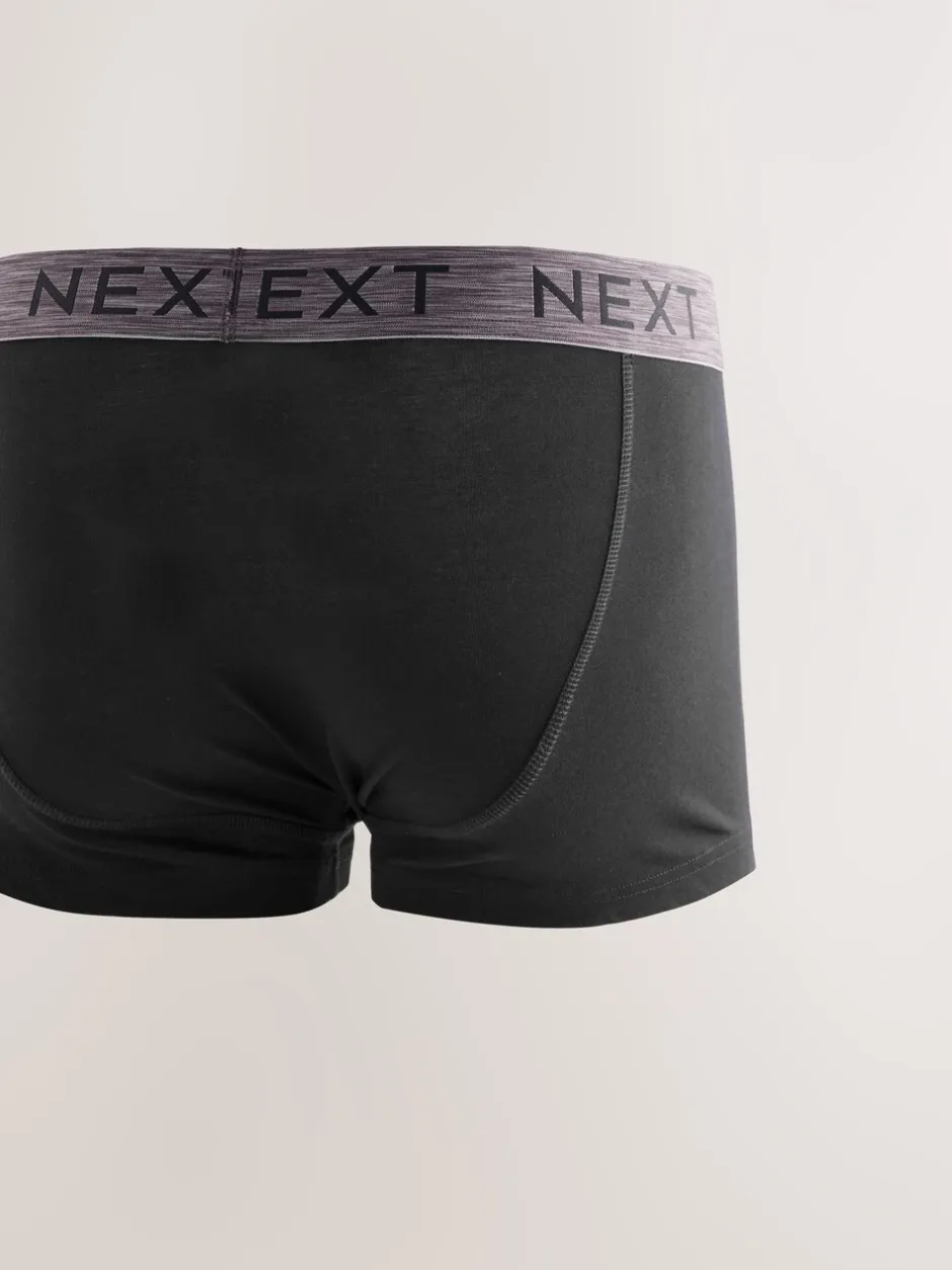 Ondergoed|Ondergoed*Next Zwart met gemêleerde tailleband - 5 Hipsterboxershorts