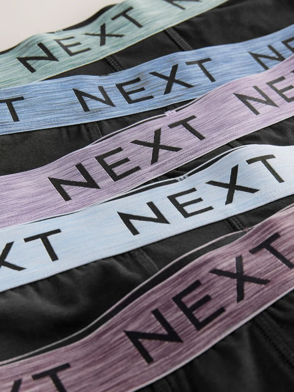 Ondergoed|Ondergoed*Next Zwart met gemêleerde tailleband - 5 Hipsterboxershorts