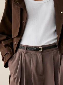Ceintuurs*Next Zwart met goud - Smalle leren riem