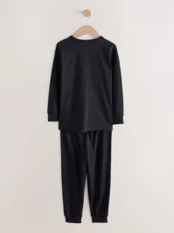 Pyjama's*Next Zwart met goudkleurige voetbal - Verpakking van 2 pyjama's met lange mouwen (3-16 jr)