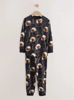 Pyjama's*Next Zwart met goudkleurige voetbal - Verpakking van 2 pyjama's met lange mouwen (3-16 jr)